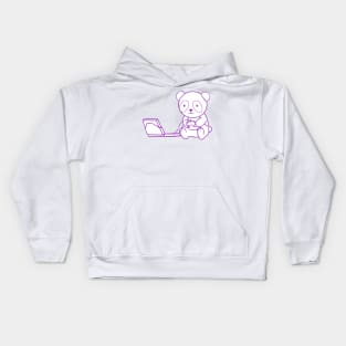 Purple Gaming Panda Contour Kids Hoodie